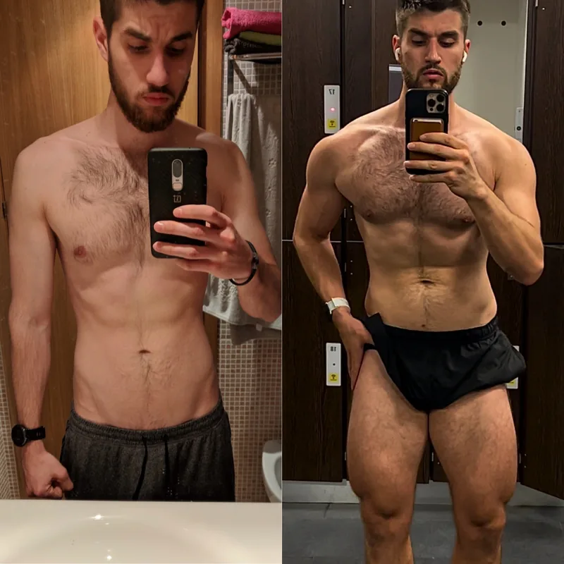 Comparativa de la evolución física de Joan